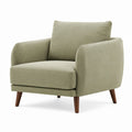 Poltrona da soggiorno verde oliva in poliestere con gambe in legno massello 82 x 85 x 86 cm