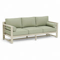 Divano da giardino 3 posti verde salvia in alluminio con cuscini 220 x 85 x 78 cm