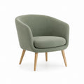 Poltrona soggiorno verde in poliestere con gambe in legno massello 72 x 75 x 78 cm