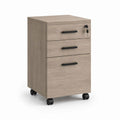 Cassettiera da ufficio con 3 cassetti e serratura rovere grigio in truciolare nobilitato 40 x 50 x 65 cm
