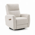 Poltrona reclinabile girevole beige in poliestere 85 x 92 x 103 cm